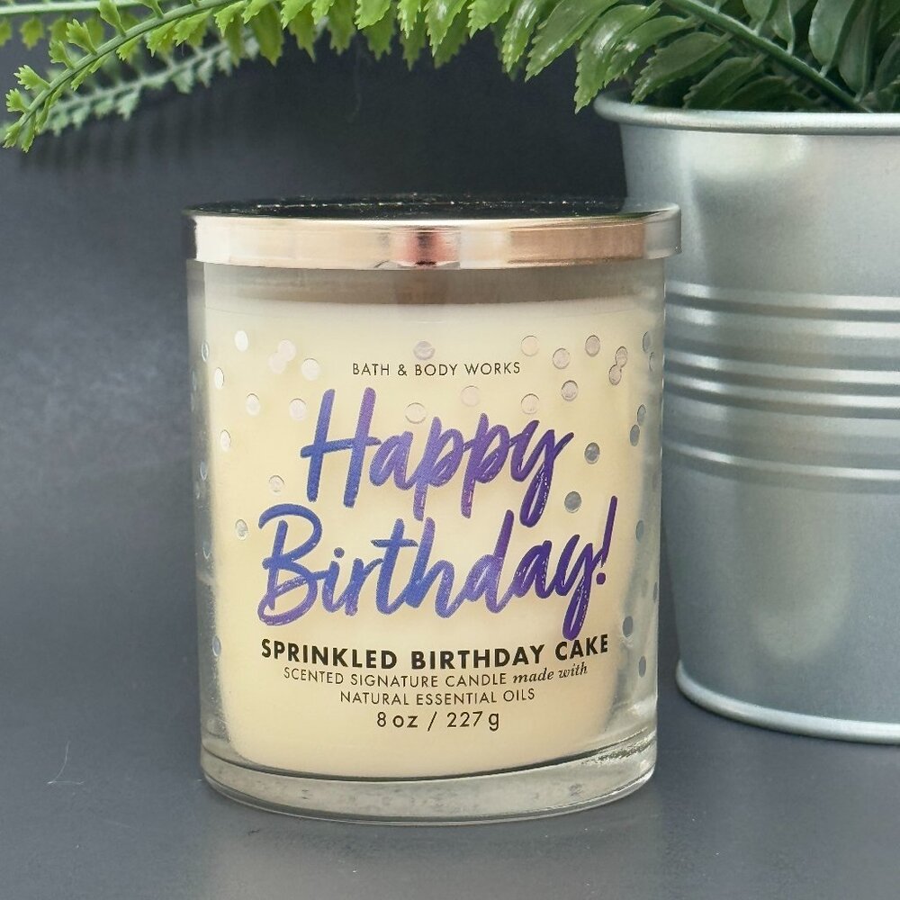 BBW Sprinkled Birthday Cake Bath & Body Works Single Wick Candle